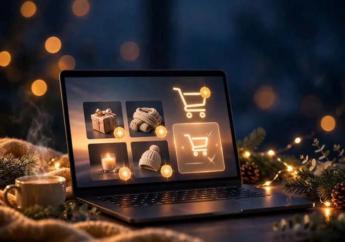 Online shopping deals on a laptop during Cyber Week sales