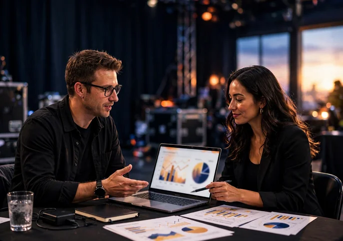 Founders preparing their pitches before a startup demo day showcase