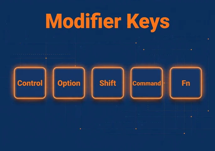 How to Use Keyboard Shortcuts on Mac: 60+ Shortcuts That Save Time 1 Mac keyboard modifier keys labeled for keyboard shortcuts